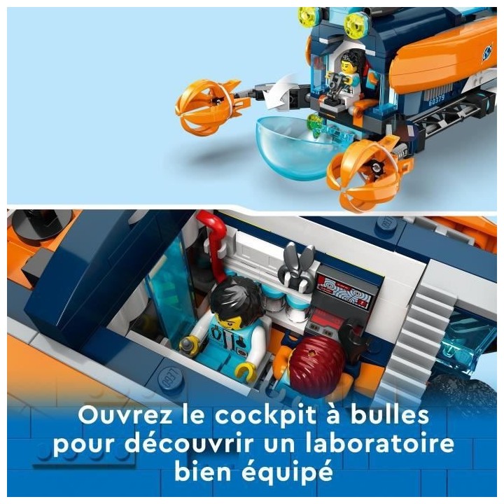 LEGO City 60379 Le Sous-Marin d'Exploration en Eaux Profondes, Jouet a