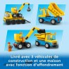 LEGO City 60391 Les Camions de Chantier et la Grue a Boule de Démolition, Jouet de Engin de Construction