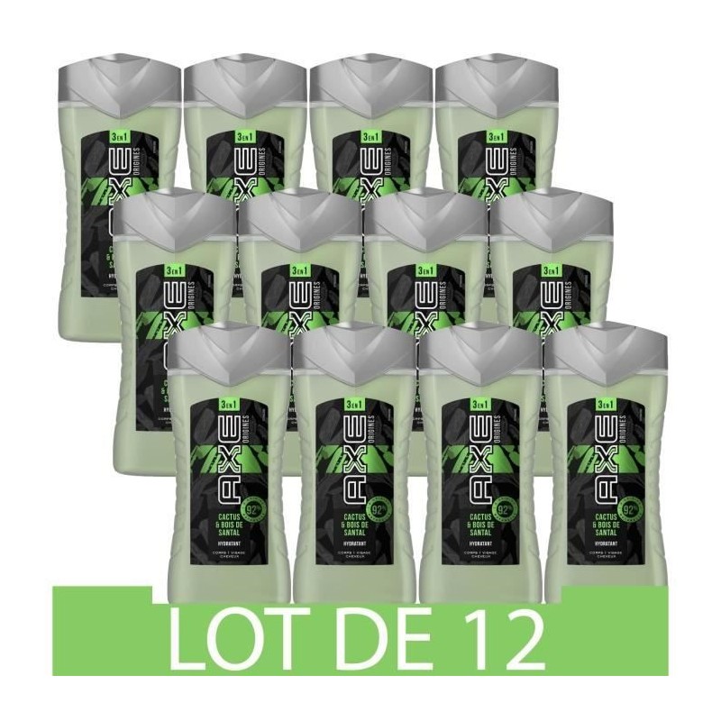 [Lot de 12] AXE Gel Douche Origines - Cactus & Bois de Santal - 250 ml