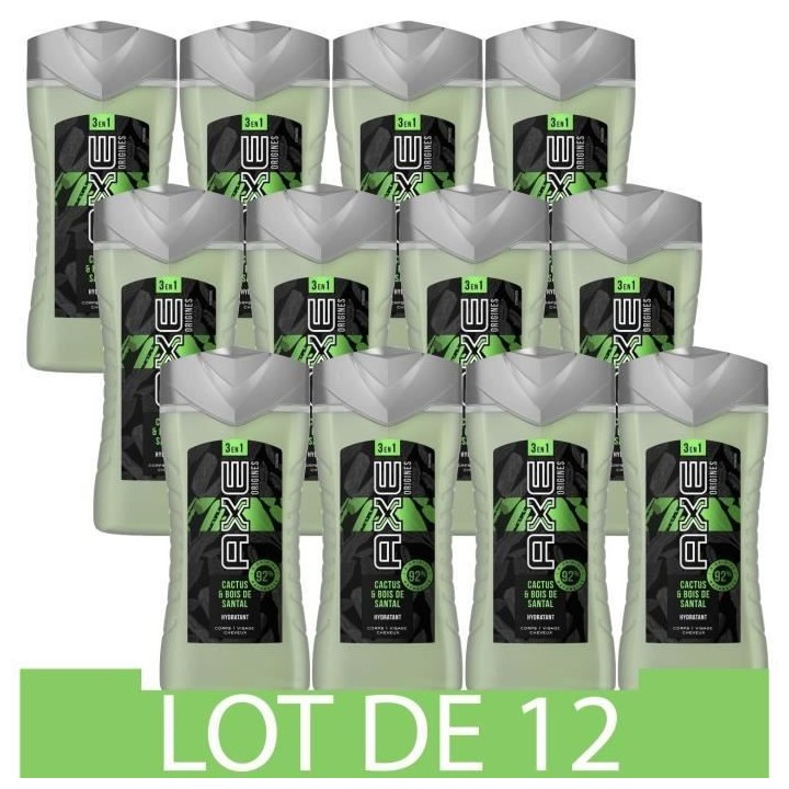 [Lot de 12] AXE Gel Douche Origines - Cactus & Bois de Santal - 250 ml