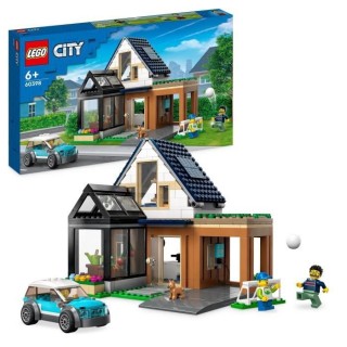 LEGO City 60398 La Maison Familiale et la Voiture Électrique, Jouet d