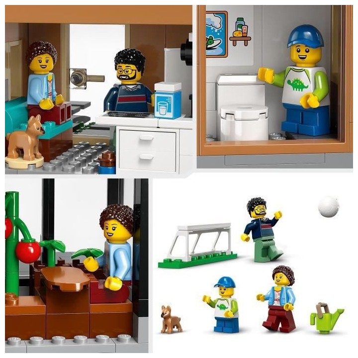 LEGO City 60398 La Maison Familiale et la Voiture Électrique, Jouet d