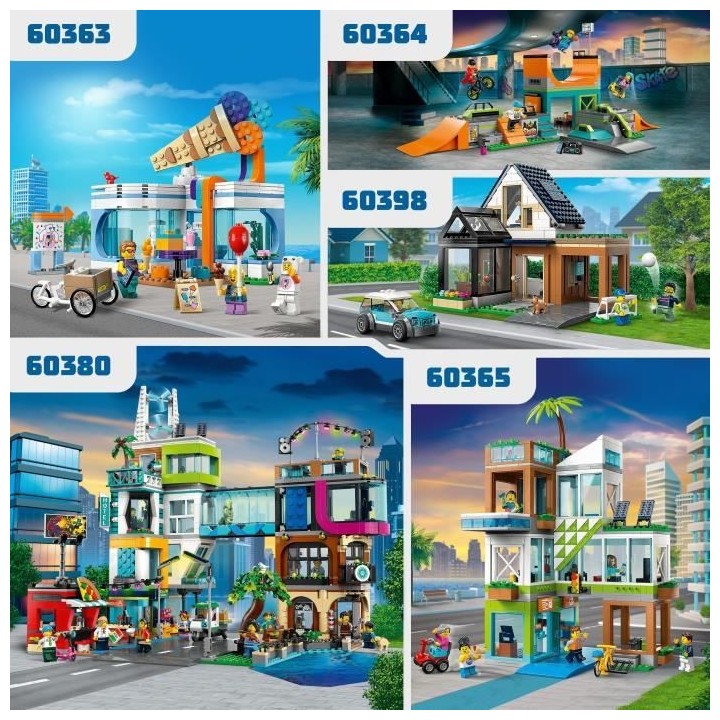LEGO City 60398 La Maison Familiale et la Voiture Électrique, Jouet d