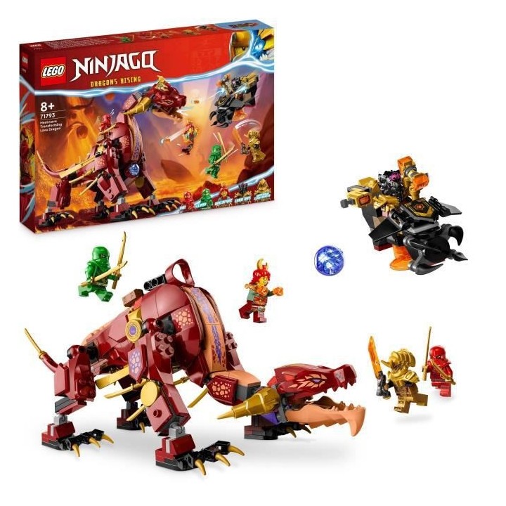 LEGO NINJAGO 71793 Le Dragon de Lave Transformable de Heatwave, Jouet