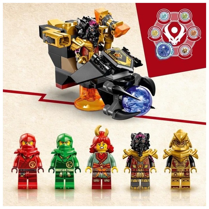 LEGO NINJAGO 71793 Le Dragon de Lave Transformable de Heatwave, Jouet
