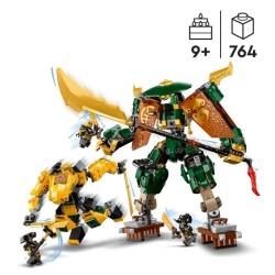 LEGO NINJAGO 71794 L'Équipe de Robots des Ninjas Lloyd et Arin, Jouet de Ninja pour Enfants