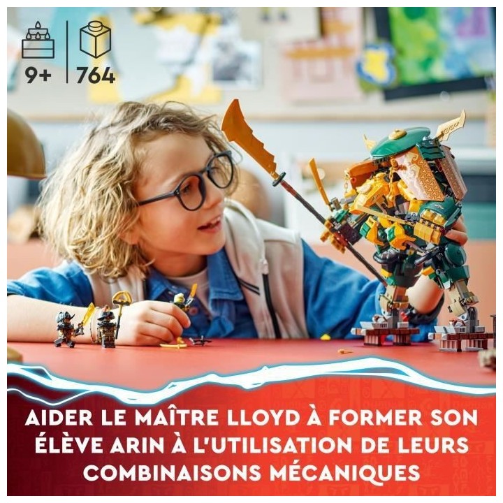 LEGO NINJAGO 71794 L'Équipe de Robots des Ninjas Lloyd et Arin, Jouet