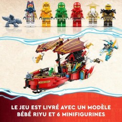 LEGO NINJAGO 71797 Le QG des Ninjas - La Course Contre la Montre, Jouet avec 2 Figurines Dragon