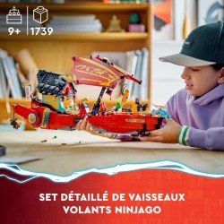 LEGO NINJAGO 71797 Le QG des Ninjas - La Course Contre la Montre, Jouet avec 2 Figurines Dragon