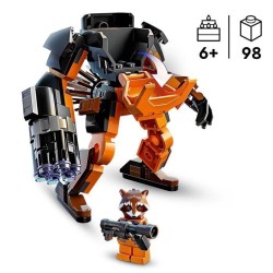 LEGO Marvel 76243 L'Armure Robot de Rocket, Figurine Gardiens de la Galaxie, Jouet Avengers