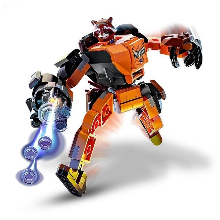 LEGO Marvel 76243 L'Armure Robot de Rocket, Figurine Gardiens de la Ga