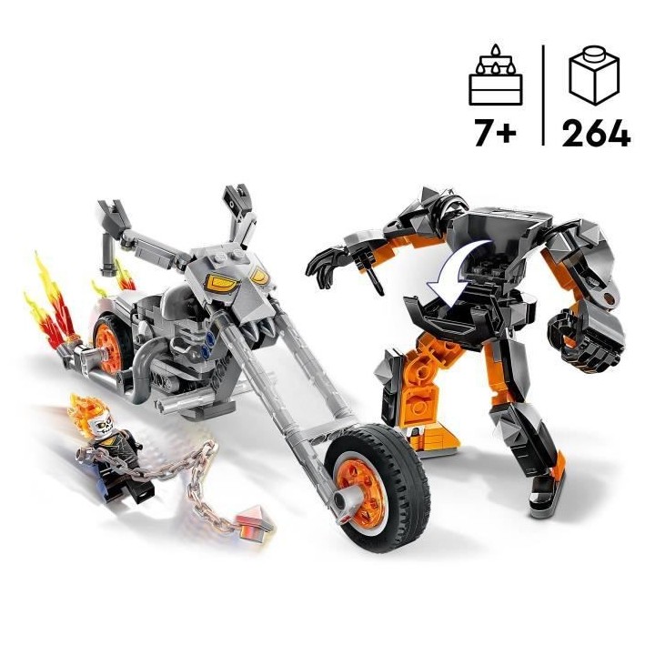 LEGO Marvel 76245 Le Robot et la Moto de Ghost Rider, Jouet avec Figur