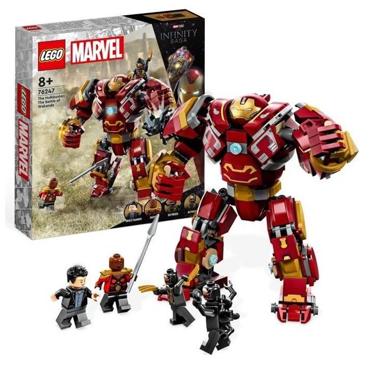 LEGO Marvel 76247 Hulkbuster : La Bataille du Wakanda, Jouet avec Figu