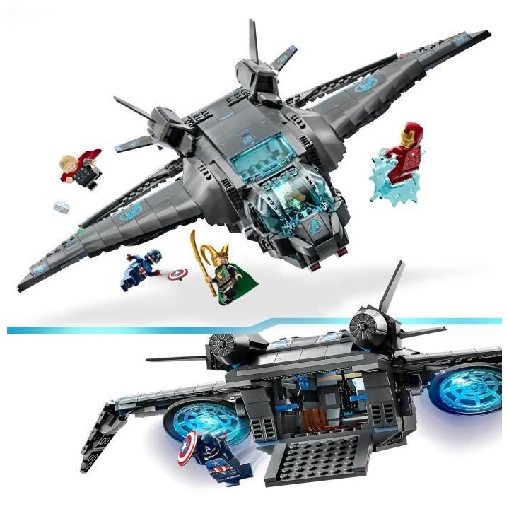 LEGO Marvel 76248 Le Quinjet des Avengers, Jouet de Vaisseau Spatial a