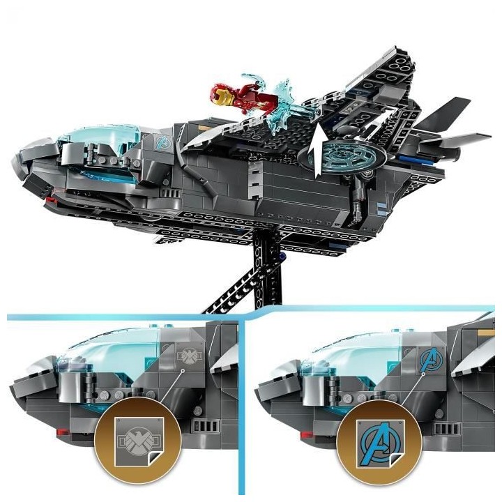LEGO Marvel 76248 Le Quinjet des Avengers, Jouet de Vaisseau Spatial a