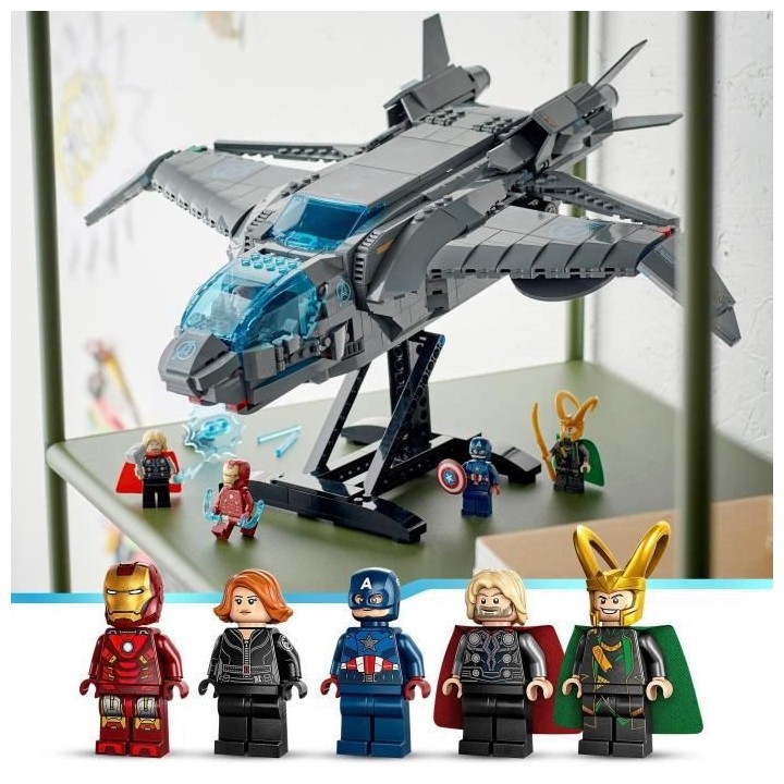 LEGO Marvel 76248 Le Quinjet des Avengers, Jouet de Vaisseau Spatial a
