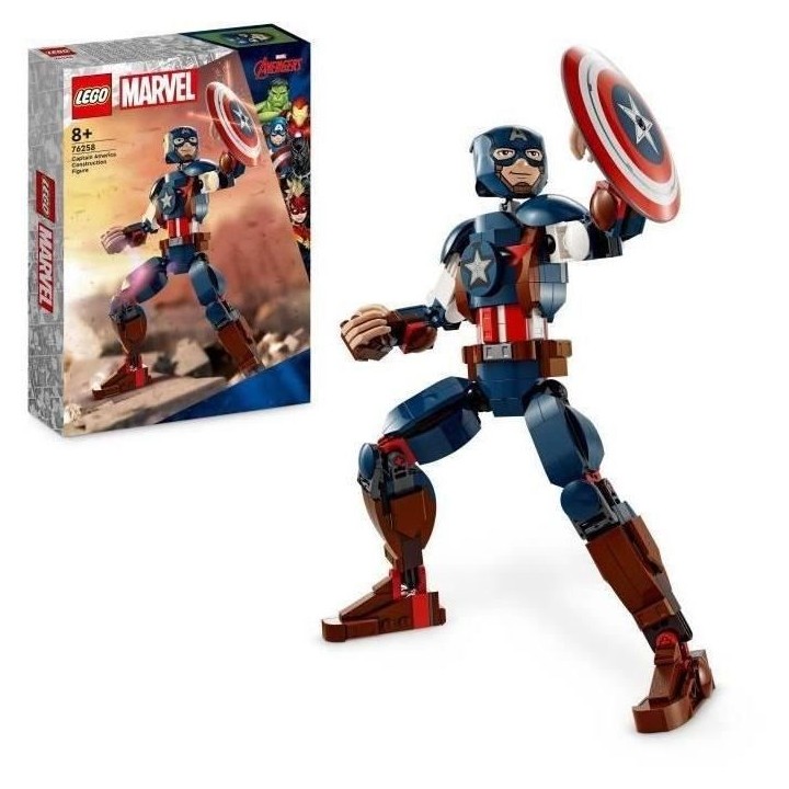LEGO Marvel 76258 La Figurine de Captain America avec Bouclier, Jouet