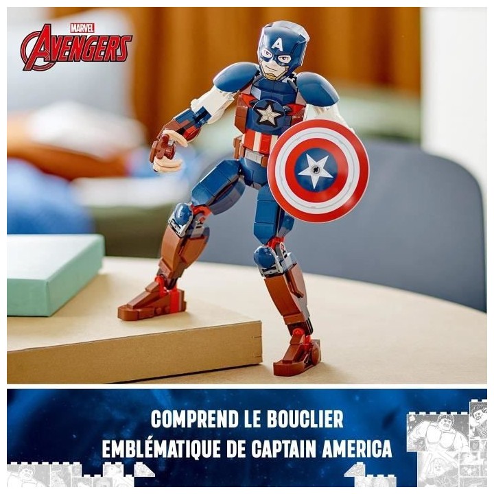 LEGO Marvel 76258 La Figurine de Captain America avec Bouclier, Jouet