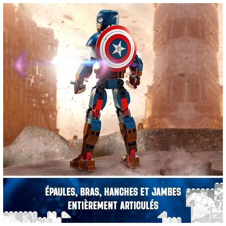 LEGO Marvel 76258 La Figurine de Captain America avec Bouclier, Jouet