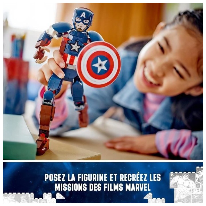 LEGO Marvel 76258 La Figurine de Captain America avec Bouclier, Jouet