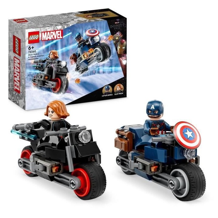 LEGO Marvel 76260 Les Motos de Black Widow et de Captain America, Joue
