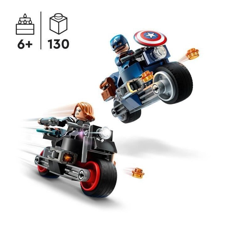 LEGO Marvel 76260 Les Motos de Black Widow et de Captain America, Joue