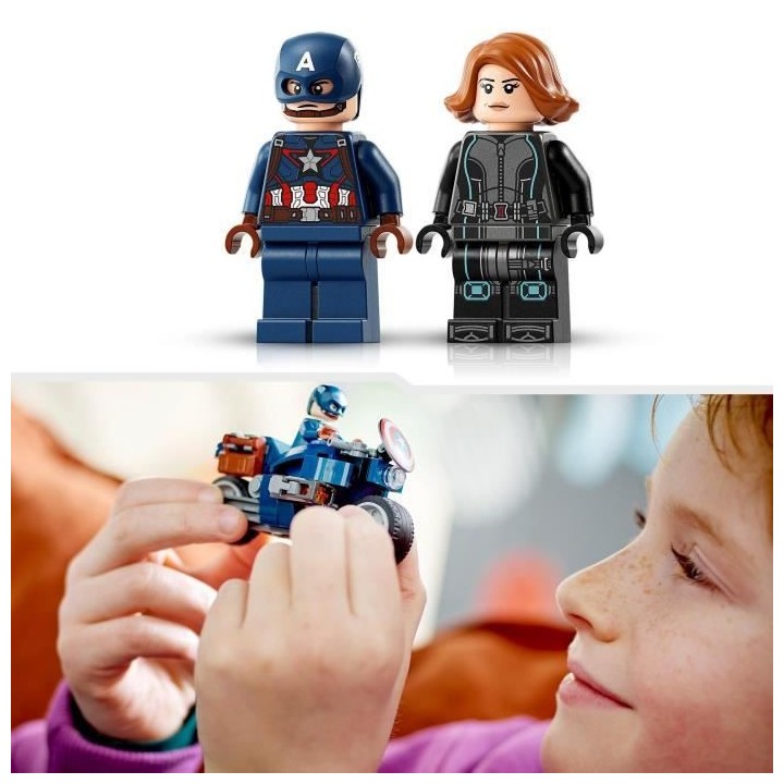 LEGO Marvel 76260 Les Motos de Black Widow et de Captain America, Joue