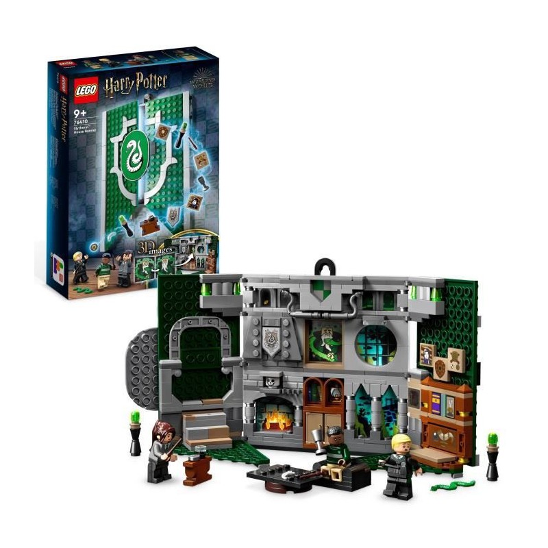 LEGO Harry Potter 76410 Le Blason de la Maison Serpentard, Jouet Château avec Figurine Draco Malfoy