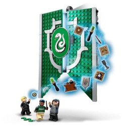 LEGO Harry Potter 76410 Le Blason de la Maison Serpentard, Jouet Château avec Figurine Draco Malfoy