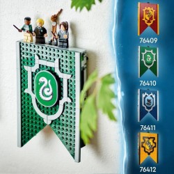 LEGO Harry Potter 76410 Le Blason de la Maison Serpentard, Jouet Château avec Figurine Draco Malfoy