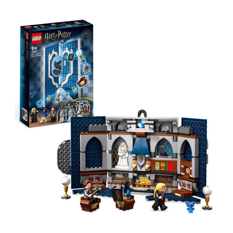 LEGO Harry Potter 76411 Le Blason de la Maison Serdaigle, Jouet avec 3 Figurines et Décoration Poudlard