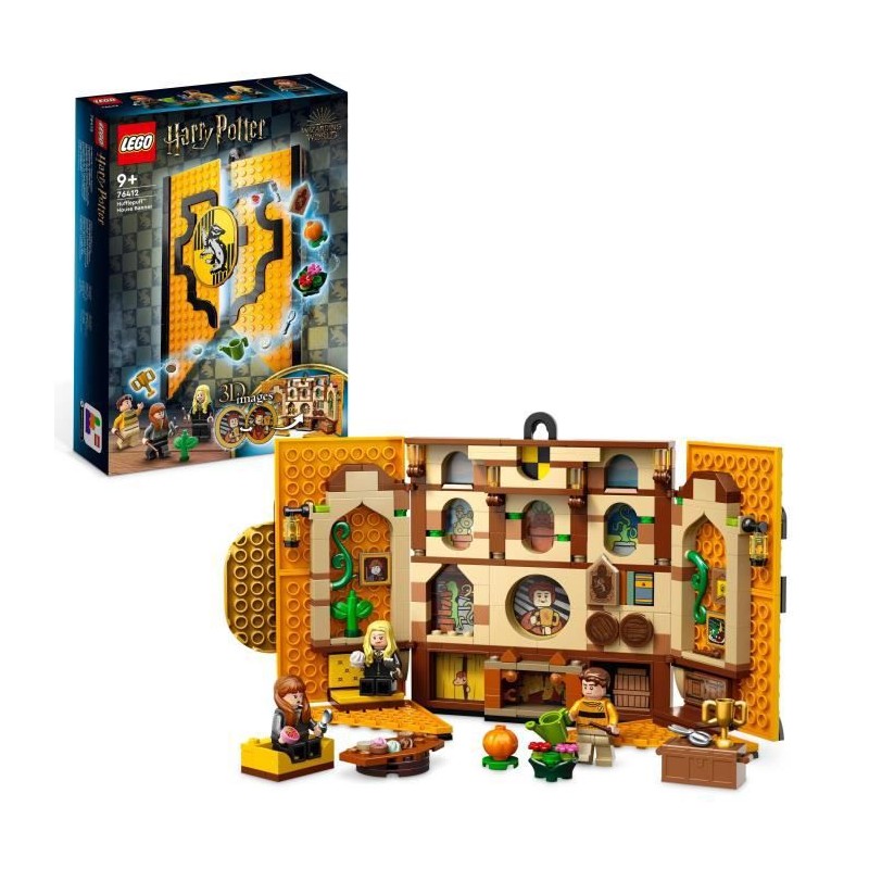 LEGO Harry Potter 76412 Le Blason de la Maison Poufsouffle, Jouet avec Figurines, Déco Château Poudlard