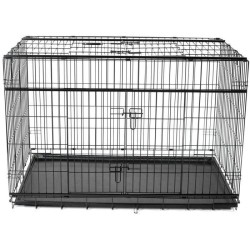 VADIGRAN Cage métallique pliable Premium - 122 x 76 x 84 cm - Noir - Pour chien