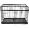 VADIGRAN Cage métallique pliable Premium - 122 x 76 x 84 cm - Noir - Pour chien