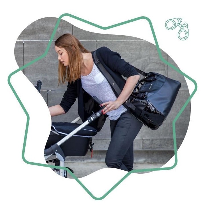 BADABULLE Sac a langer Glossy, Nombreuses poches intérieures et exté