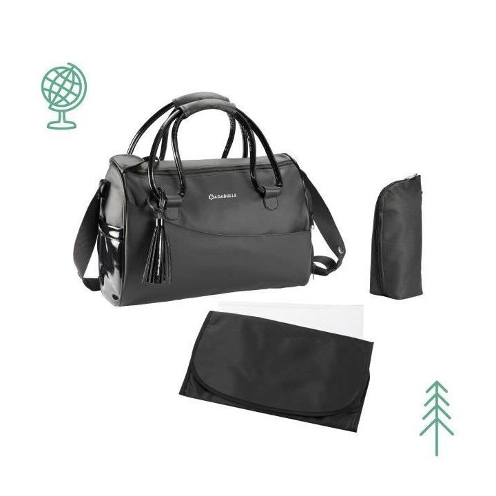 BADABULLE Sac a langer Glossy, Nombreuses poches intérieures et exté