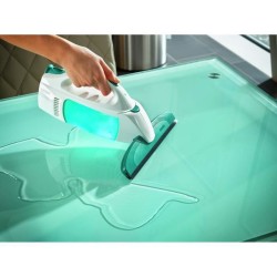 Kit aspirateur a vitres Dry&Clean 51001 Leifheit - Lave vitre sans trace nettoyeur fenetres 360° multi usages avec manche