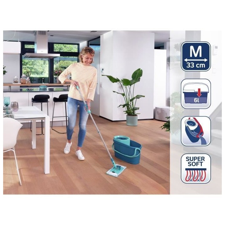 LEIFHEIT Clean Twist M Ergo 52120 Kit de nettoyage sol - Balai a plat