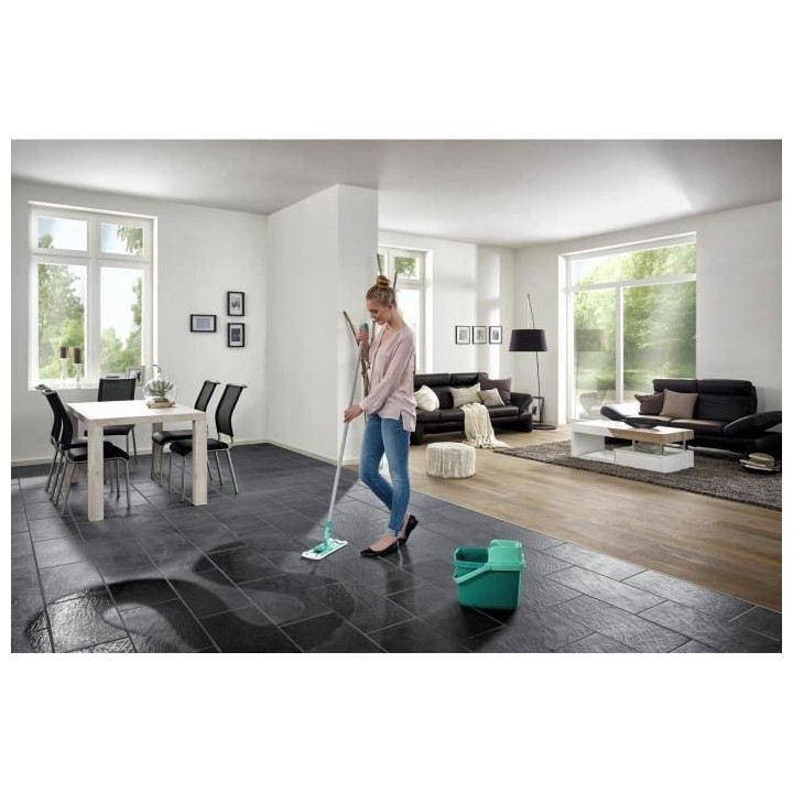 LEIFHEIT 55356 Set Combi Clean M, seau et balai essoreur faciles d'uti