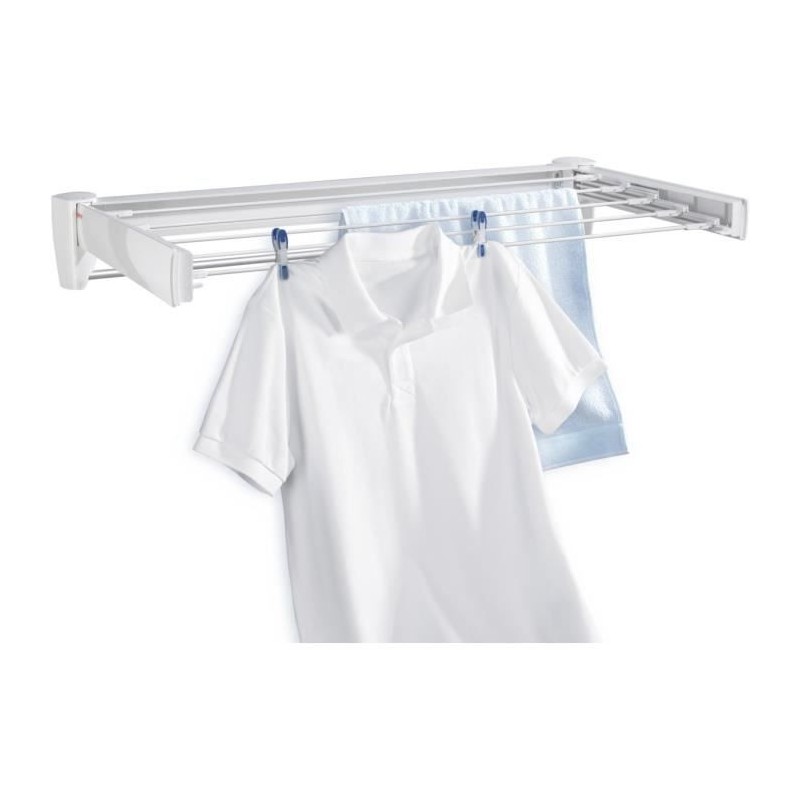 Séchoir a linge mural Telegant 36 Protect Plus 83201 Leifheit - Etendoir a linge extensible et compact - 5 barres de séchage