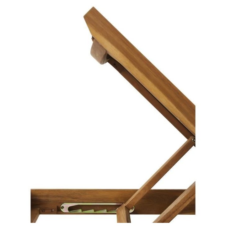 Bain de soleil en bois d'acacia et textilene gris LEVATA