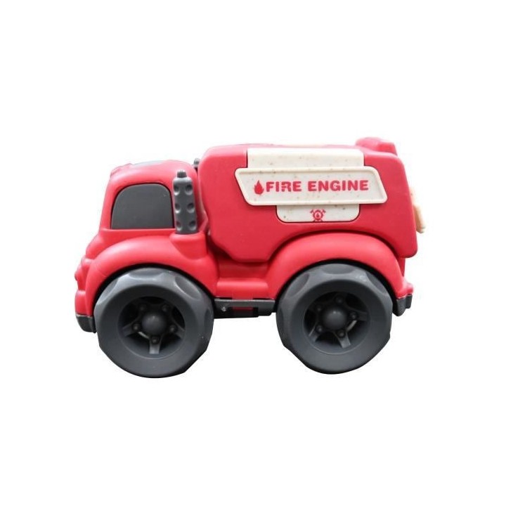 Mini police+camion pompier en fibres de blé, recyclable et biodégrad
