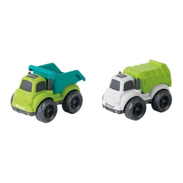 Pack de 2 camions en fibres de blé, recyclable et biodégradable