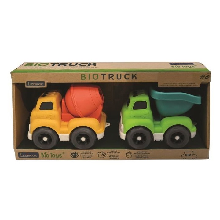 Pack de véhicules de chantiers en fibres de blé, recyclable et biod