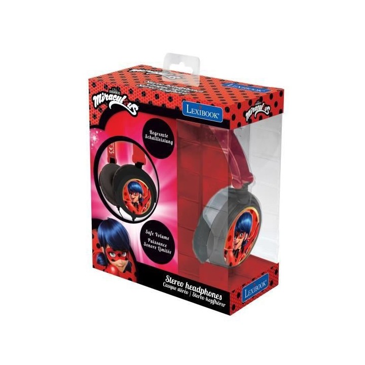 MIRACULOUS Casque stéréo enfant LEXIBOOK - pliable et ajustable