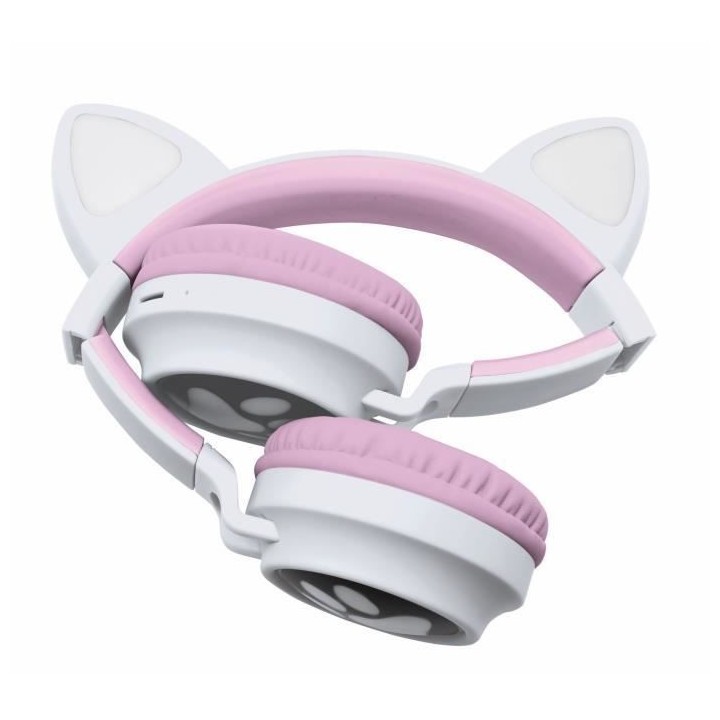 Casque audio 2-en-1 avec oreilles de chat pour écouter votre musique