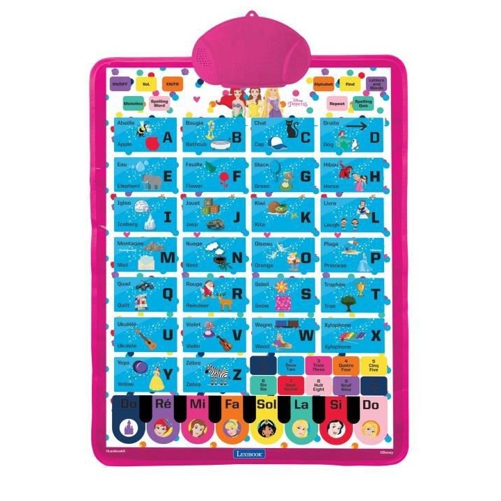 Un poster éducatif parlant bilingue FR/EN, pour apprendre l'alphabet,