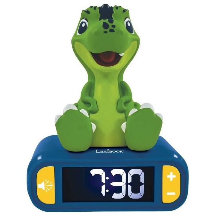 Réveil digital avec veilleuse lumineuse Dinosaure en 3D et effets son