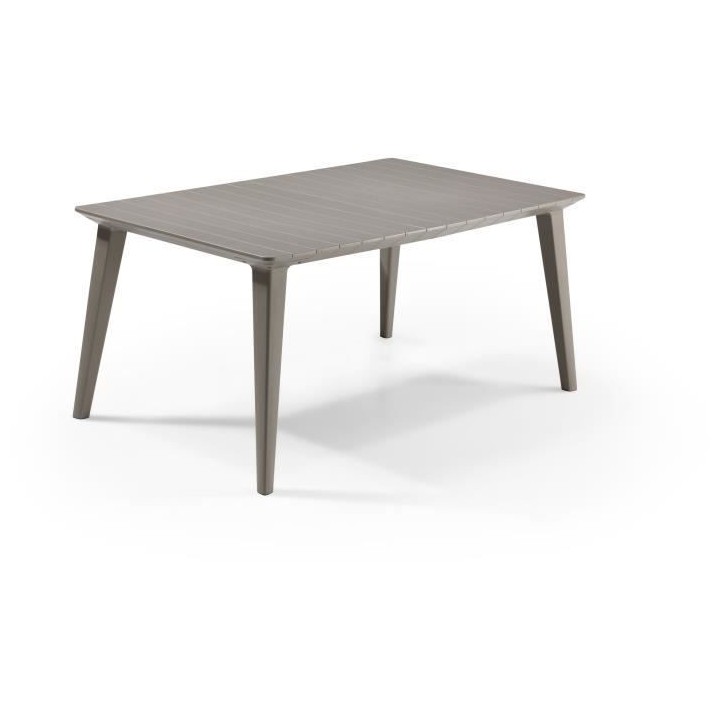 Table de jardin - rectangulaire 160cm - cappuccino - en résine - 6 pe