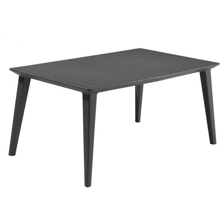 Table de jardin - rectangulaire 160cm - gris graphite - en résine - 6